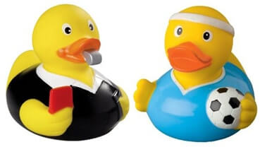 Footballer-referee-rubber-ducks-logo-printed